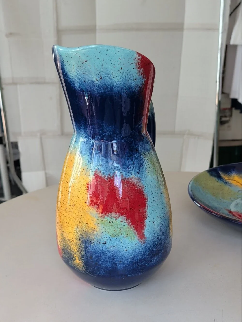 Pfalztzgraff Sedona Handpainted Multicolor Ceramic Pitcher & Centerpiece Plate